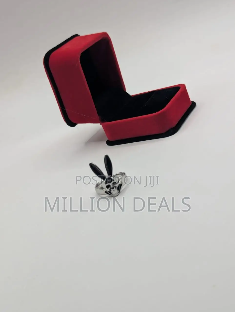 Big Bunny Inspires Silver Pinky Finger Men's Ring 8