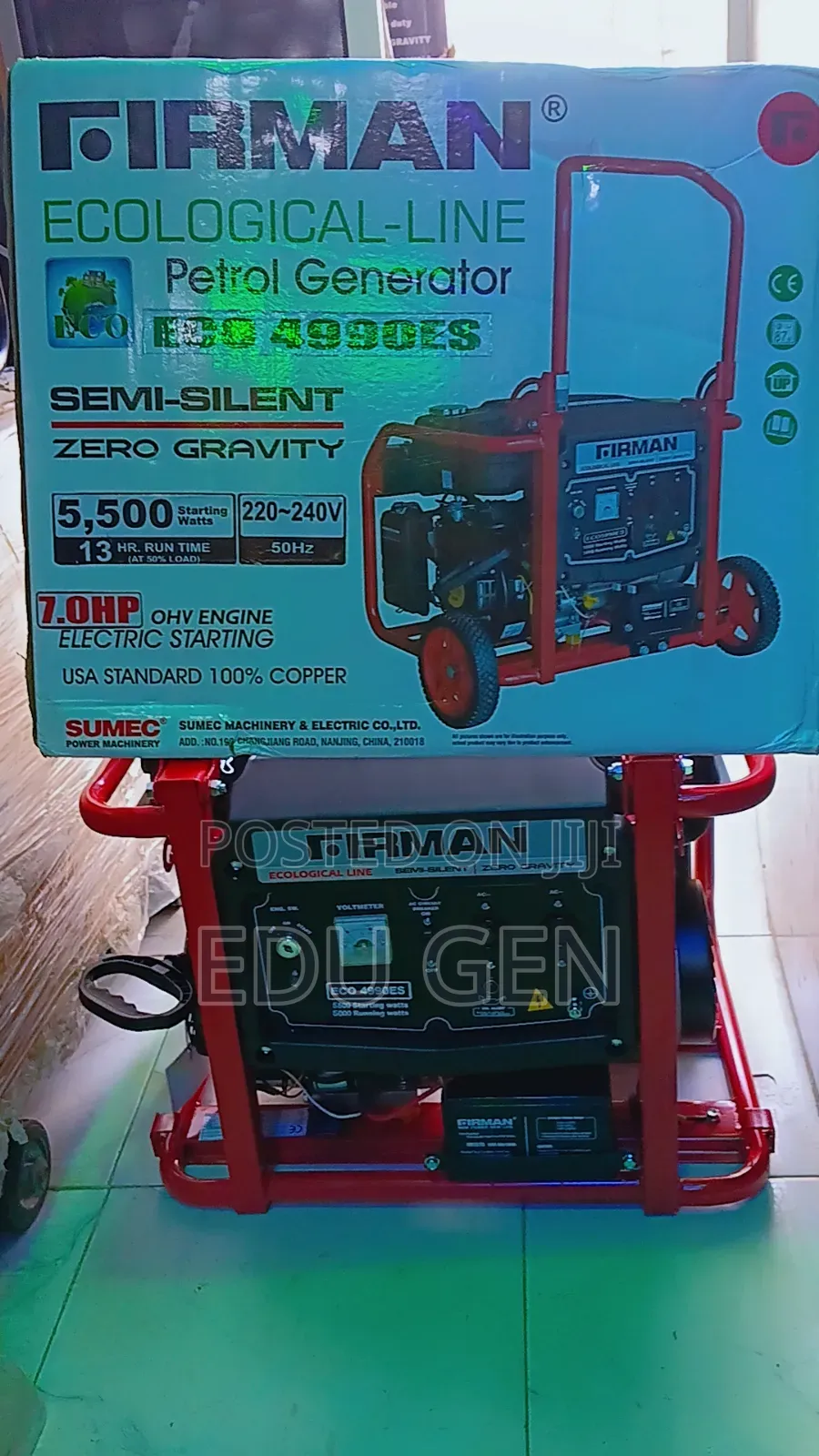 Original Firman ECO4990ES 5.5KVA Generator – 100% Copper Coil