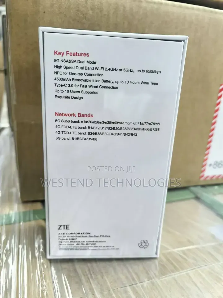 ZTE U30 Air 5G Mobile WiFi Router With NFC 4500Mah Backup
