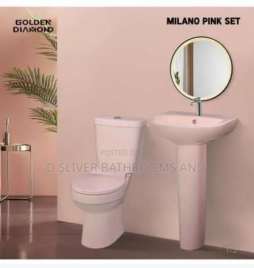 Golden Diamond Water Closet and Pedestal and Basin
