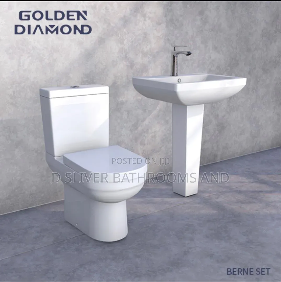 Golden Diamond Berne Toilet and Basin and Pedestal