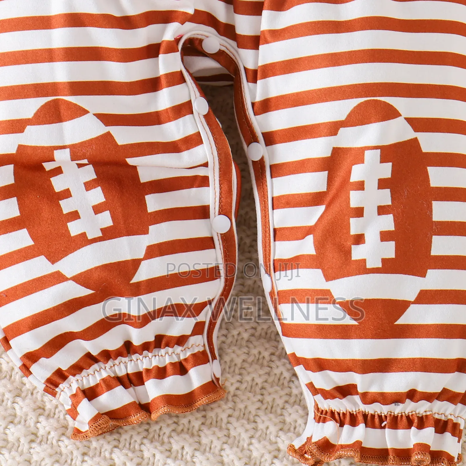 Baby Girl Brown Striped Long Sleeve Jumpsuit With Headband (0–9Months)
