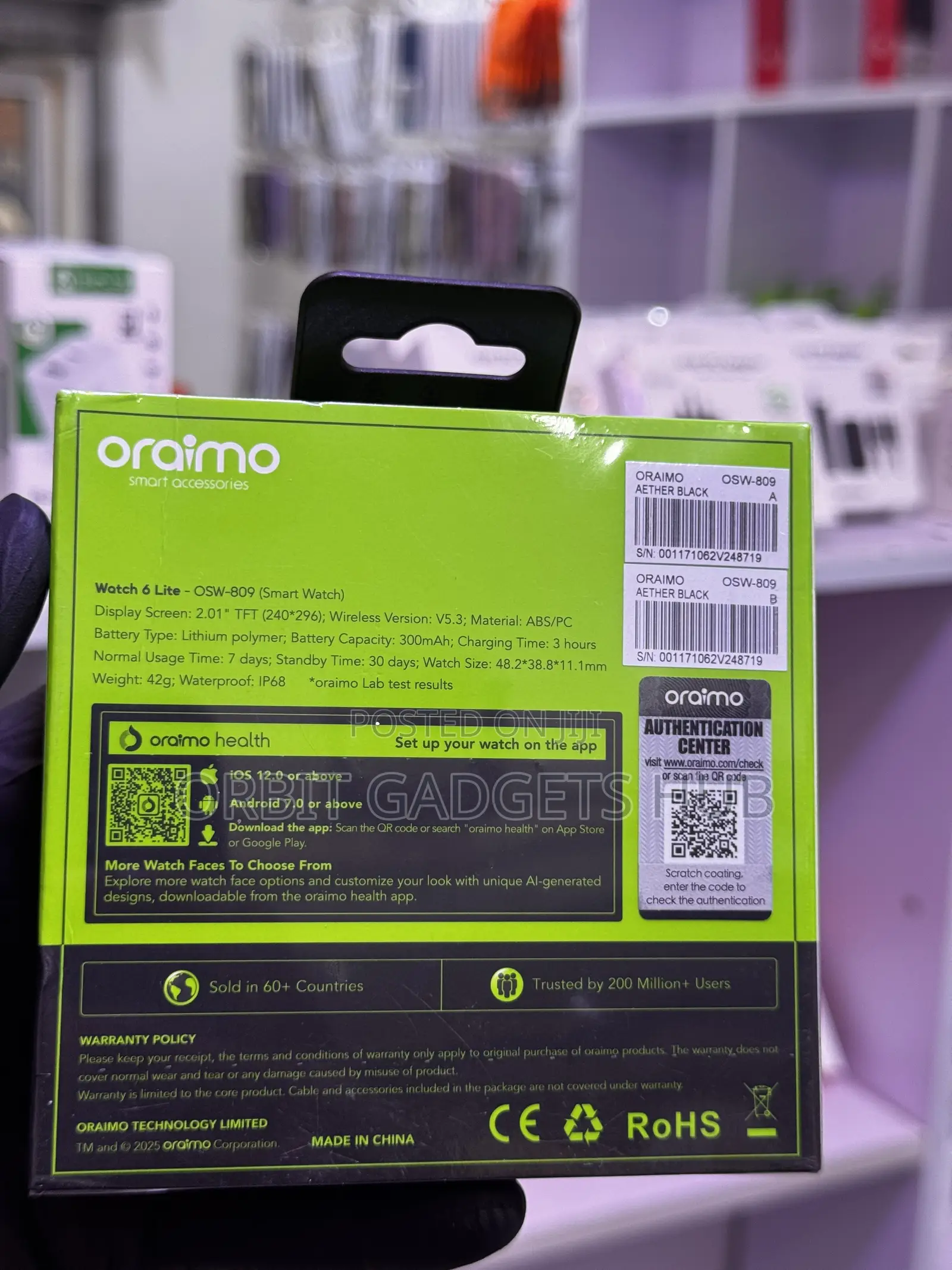 Oraimo Watch 6 Lite Smartwatch OSW-809 With Bluetooth Calling