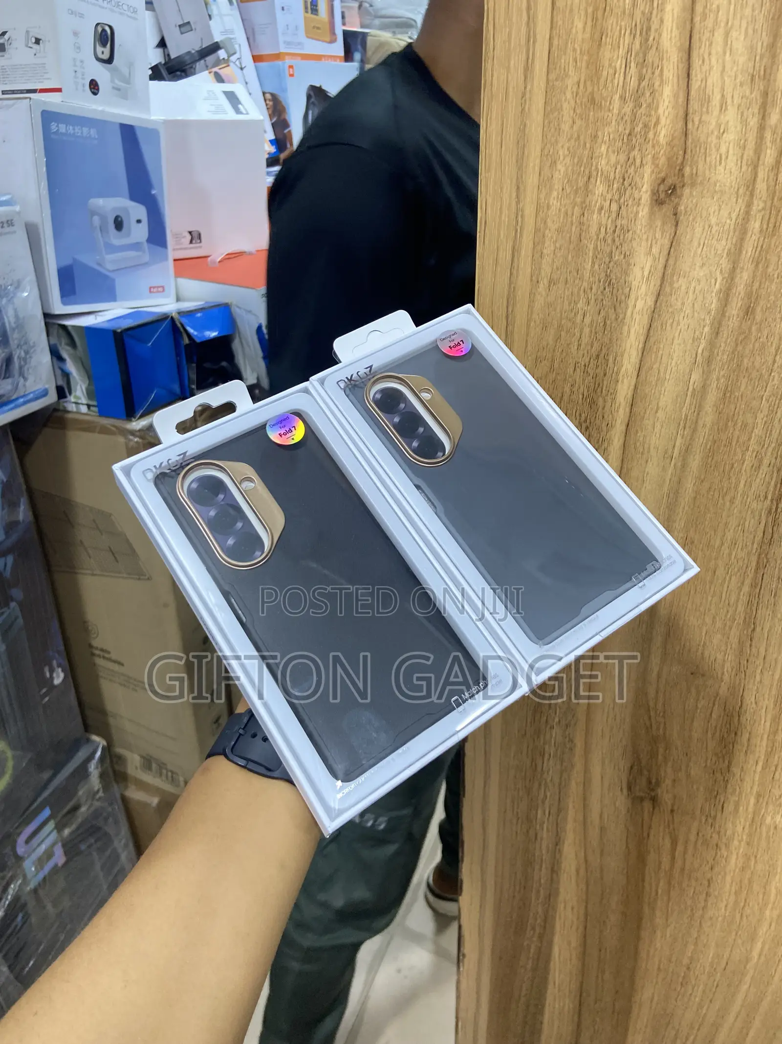 DKGZ Luxury Matte Case for Samsung Galaxy Z Fold 7 – Gold Accent Camer