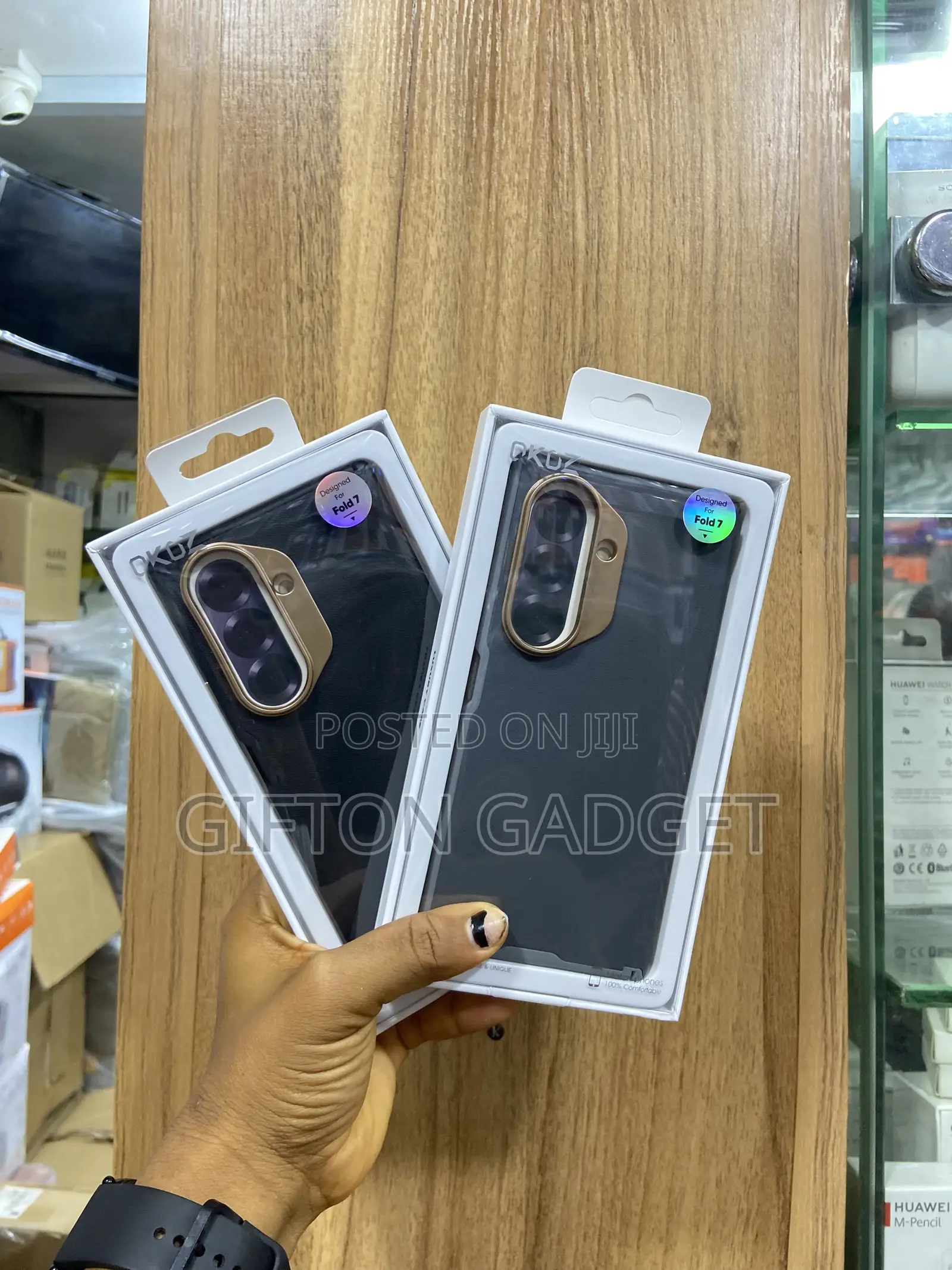 DKGZ Luxury Matte Case for Samsung Galaxy Z Fold 7 – Gold Accent Camer