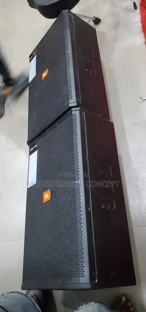 JBL SRX715M 15-Inch Two-Way Stage Floor Monitor Speakers.