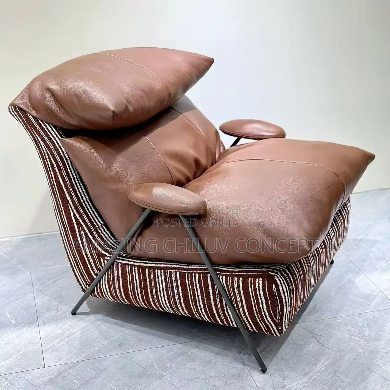 Luxury Leather Recliner Chair With Matching Footrest