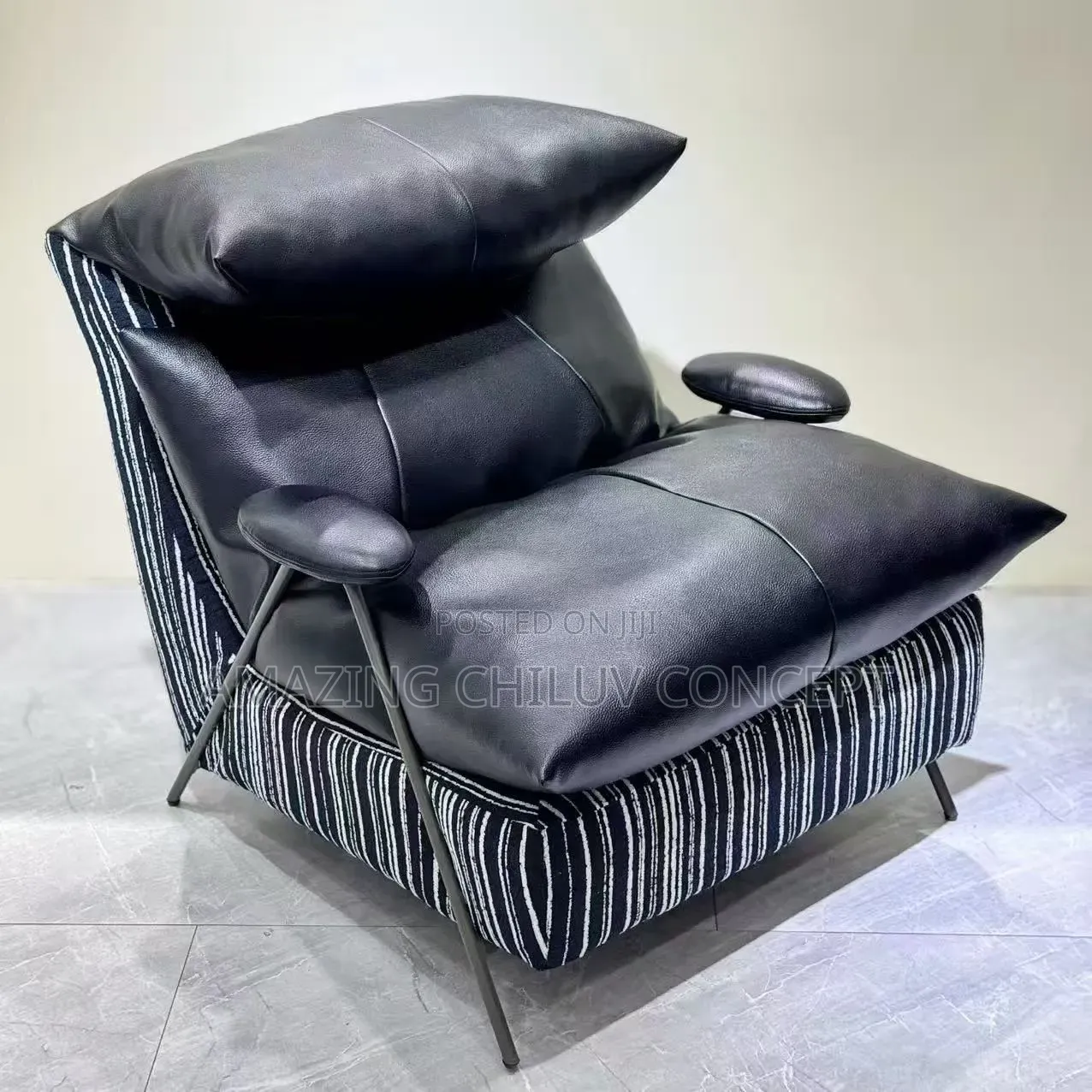 Luxury Leather Recliner Chair With Matching Footrest