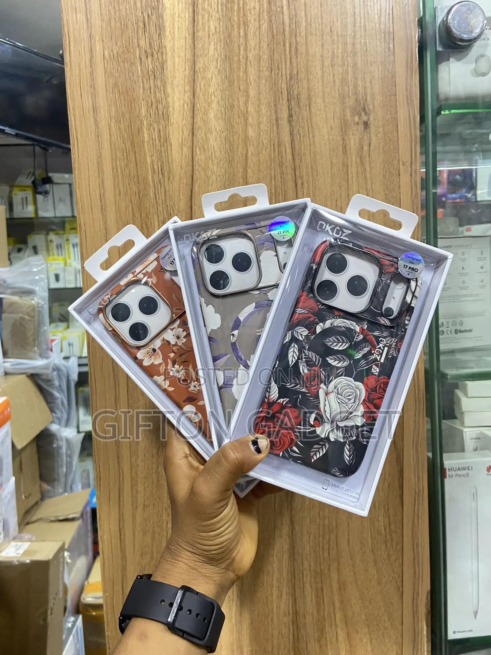 DKGZ Vintage Floral Rose Pattern Case for iPhone 17 Pro –