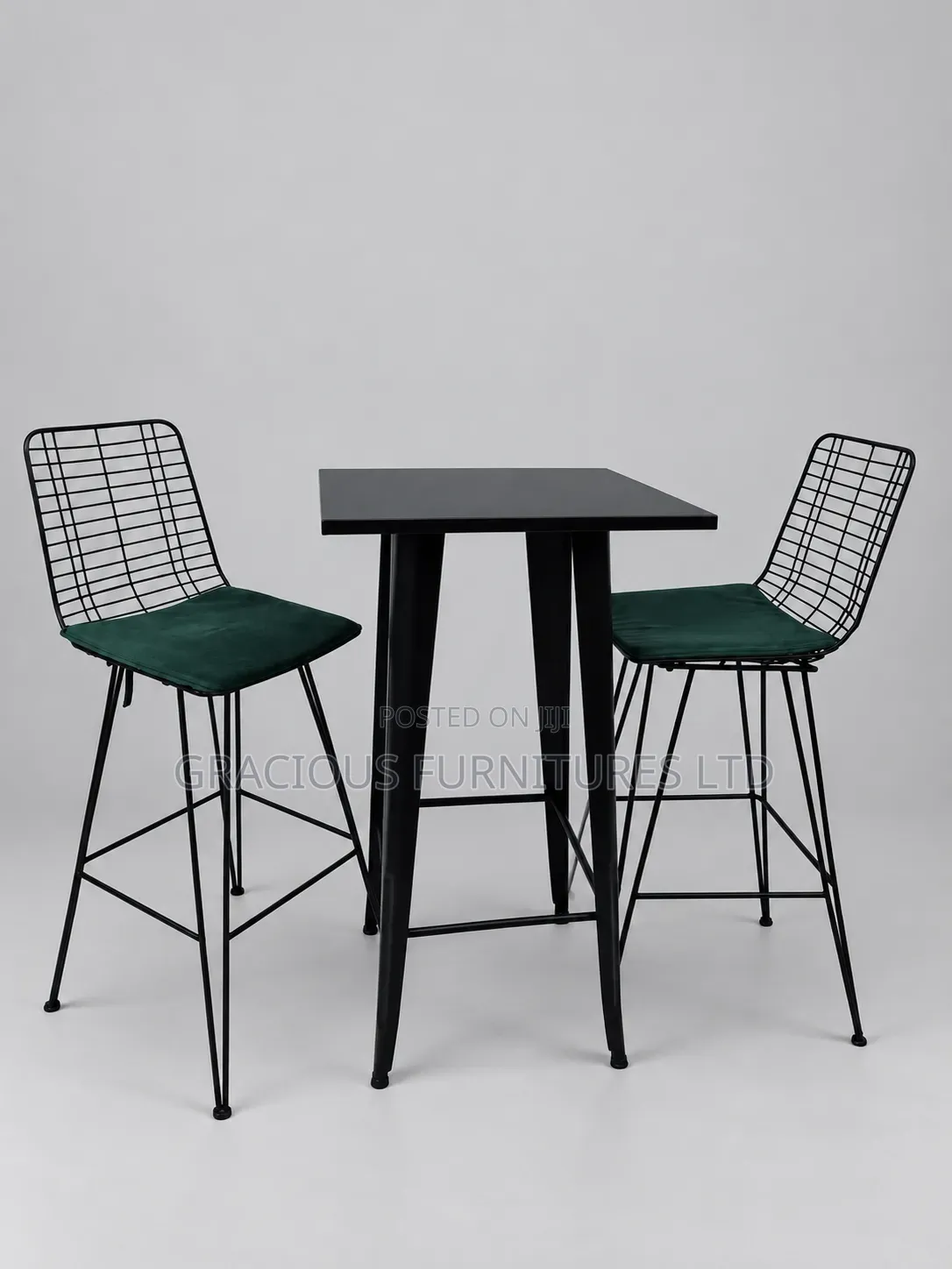 Modern 2-Seater Wire Bar Set / Kitchen Table & Stools