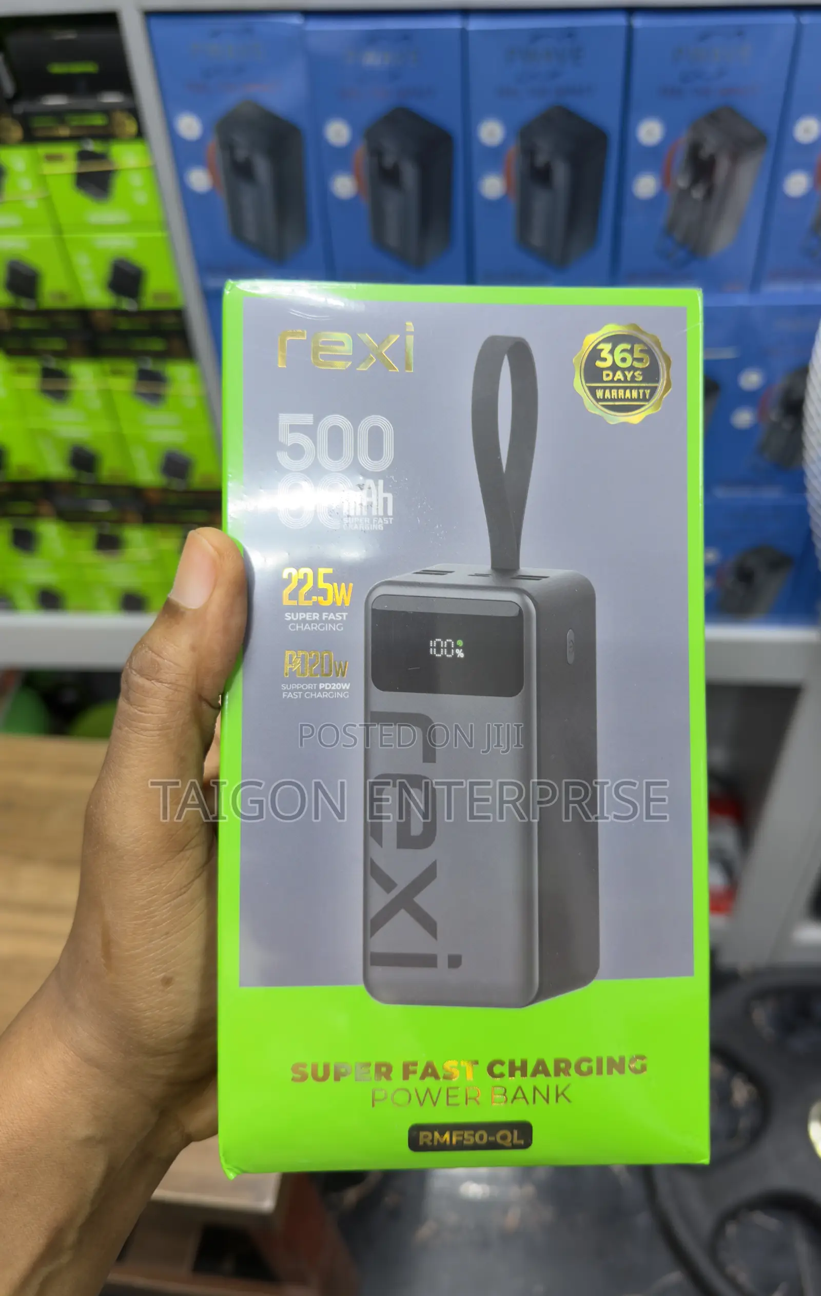 Rexi 50,0000mAh (22.5W )Super Fast Charging Powerbank With LED Light