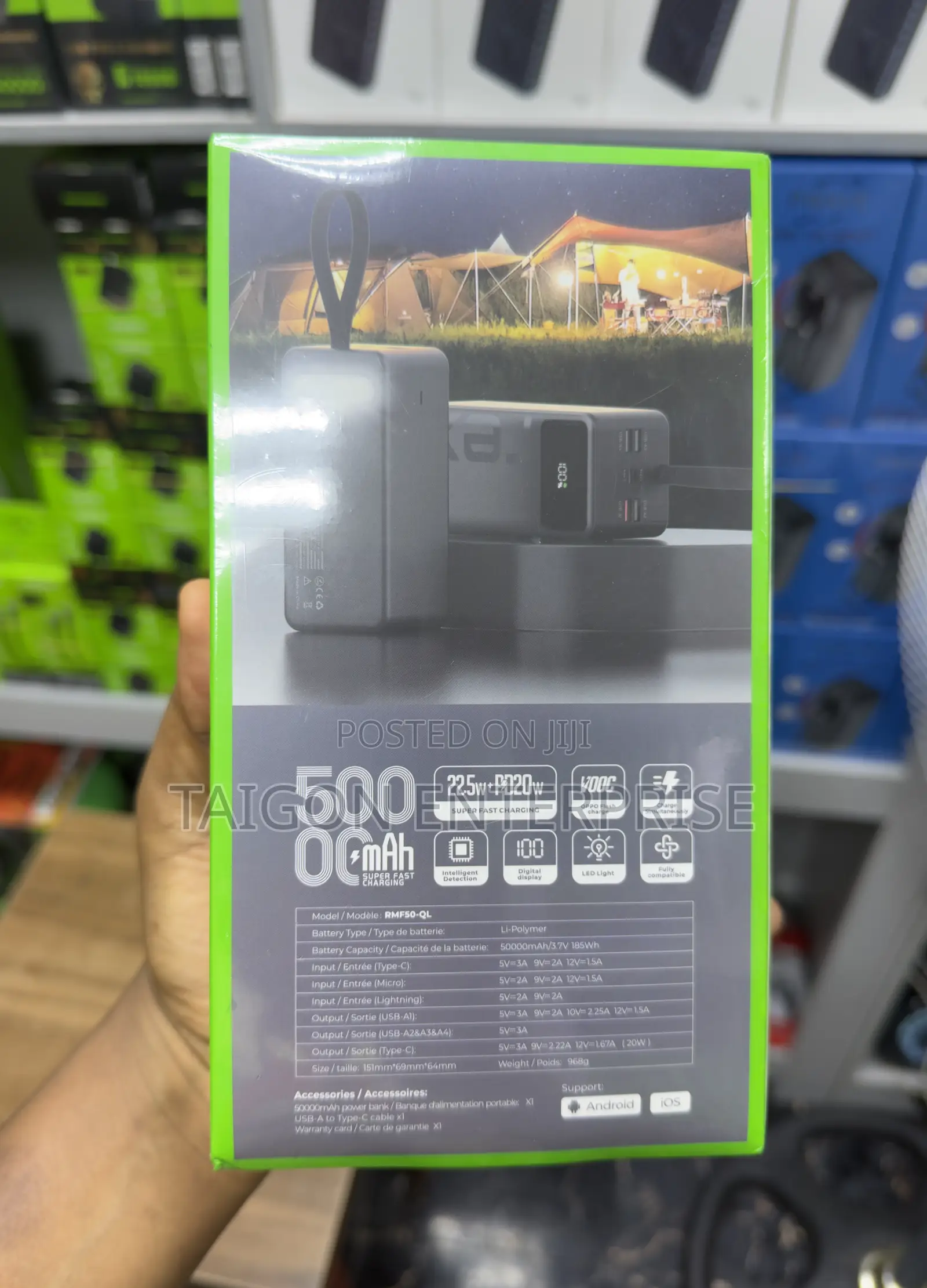 Rexi 50,0000mAh (22.5W )Super Fast Charging Powerbank With LED Light