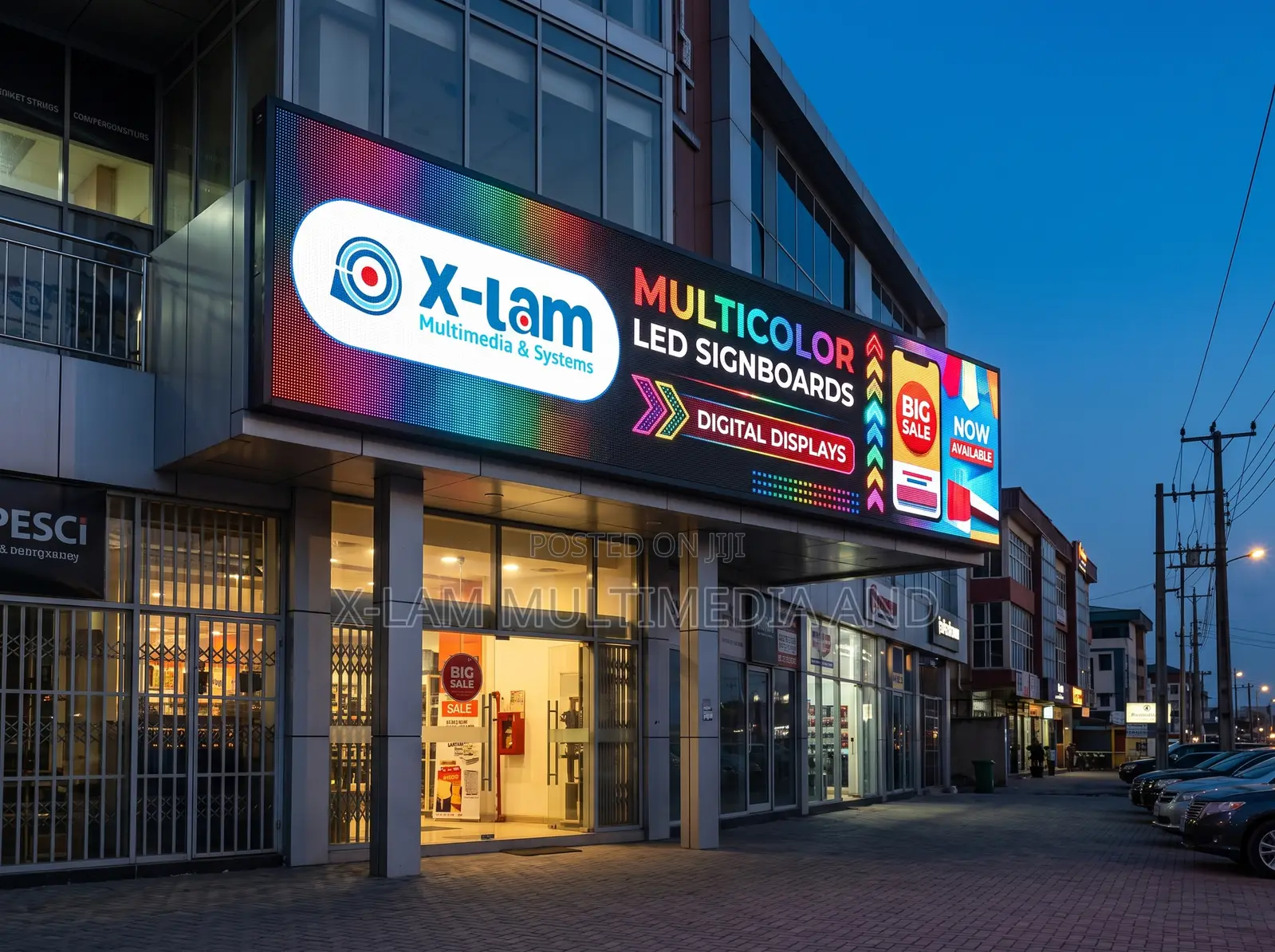 .Multicolor LED Signboard for Storefronts
