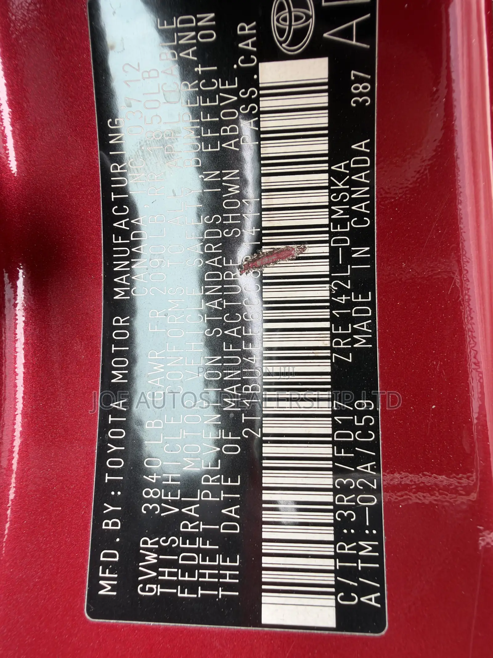 Toyota Corolla S 4dr Sedan (1.8L 4cyl 4A) 2012 Red