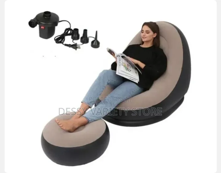 Inflatable Leisure Sofa Lazy Couch Bag Chair With Footstool
