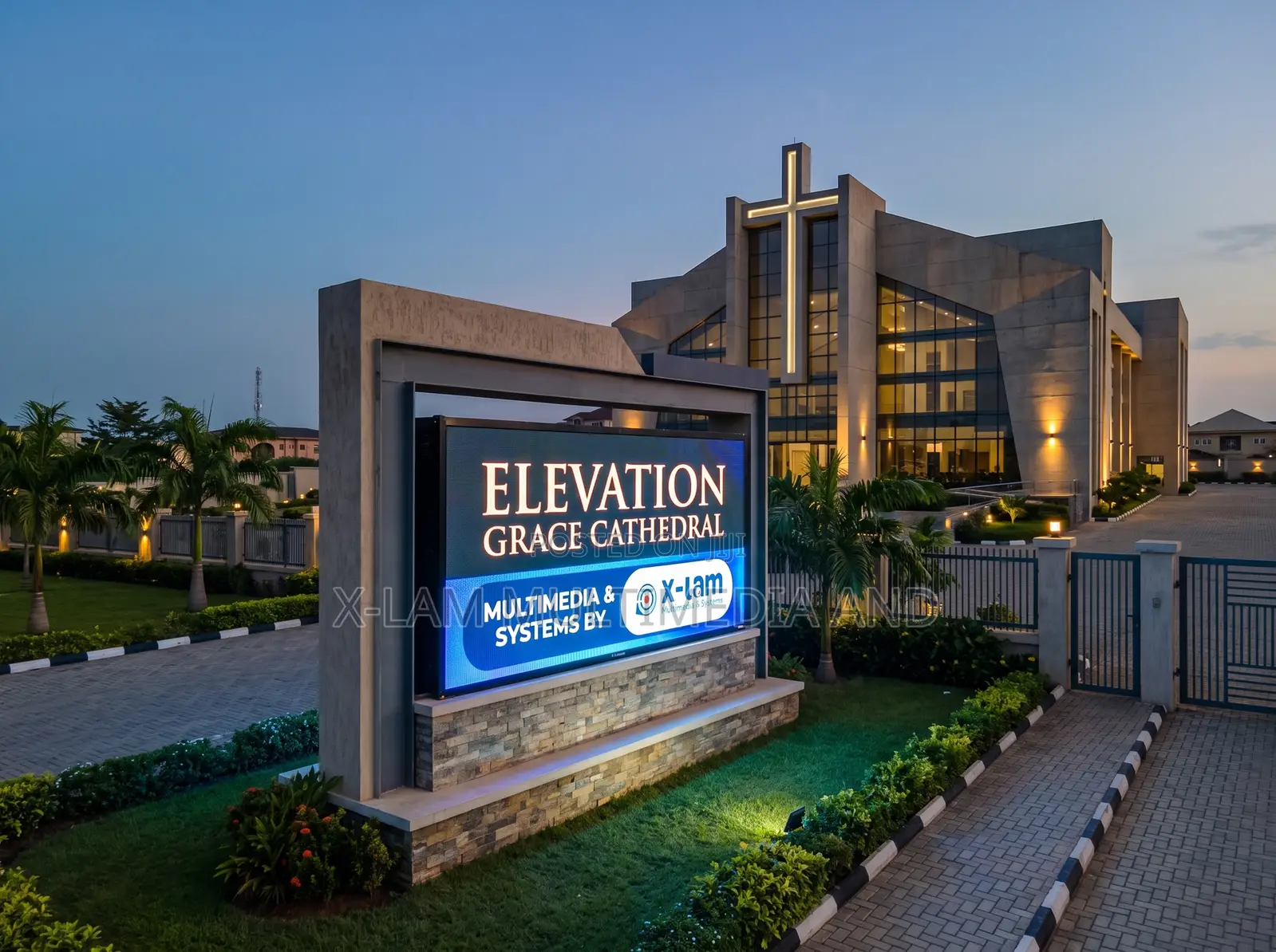 LED Name Sign for Church Building