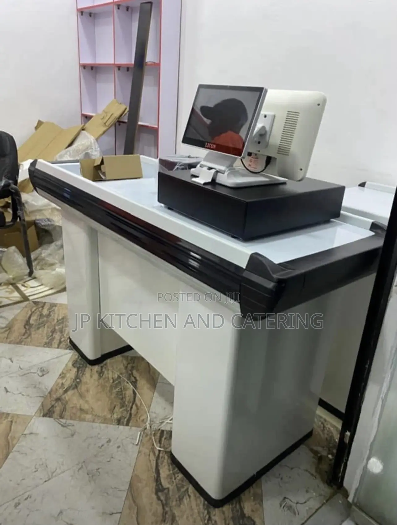 Supermarket Checkout Counter With POS System