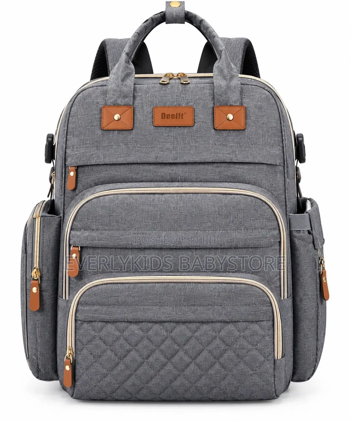 2 in 1 Baby Diaper Backpack With Bassinet Bed - Grey