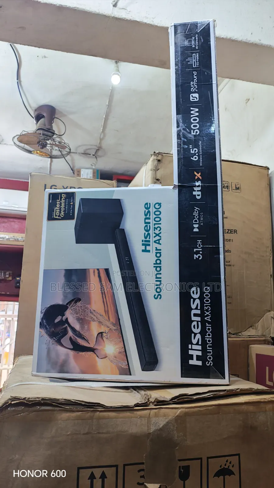 New Hisense 500 Watt 3.1Ch Wireless Subwoofer Sound Bar HISAUD3100Q-AX