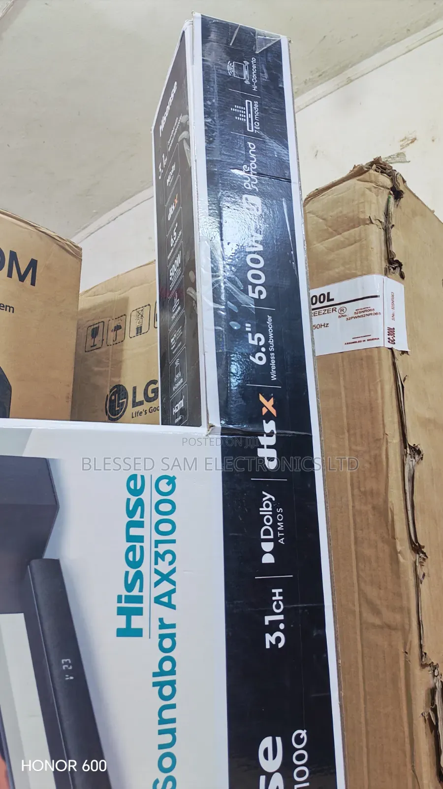 New Hisense 500 Watt 3.1Ch Wireless Subwoofer Sound Bar HISAUD3100Q-AX