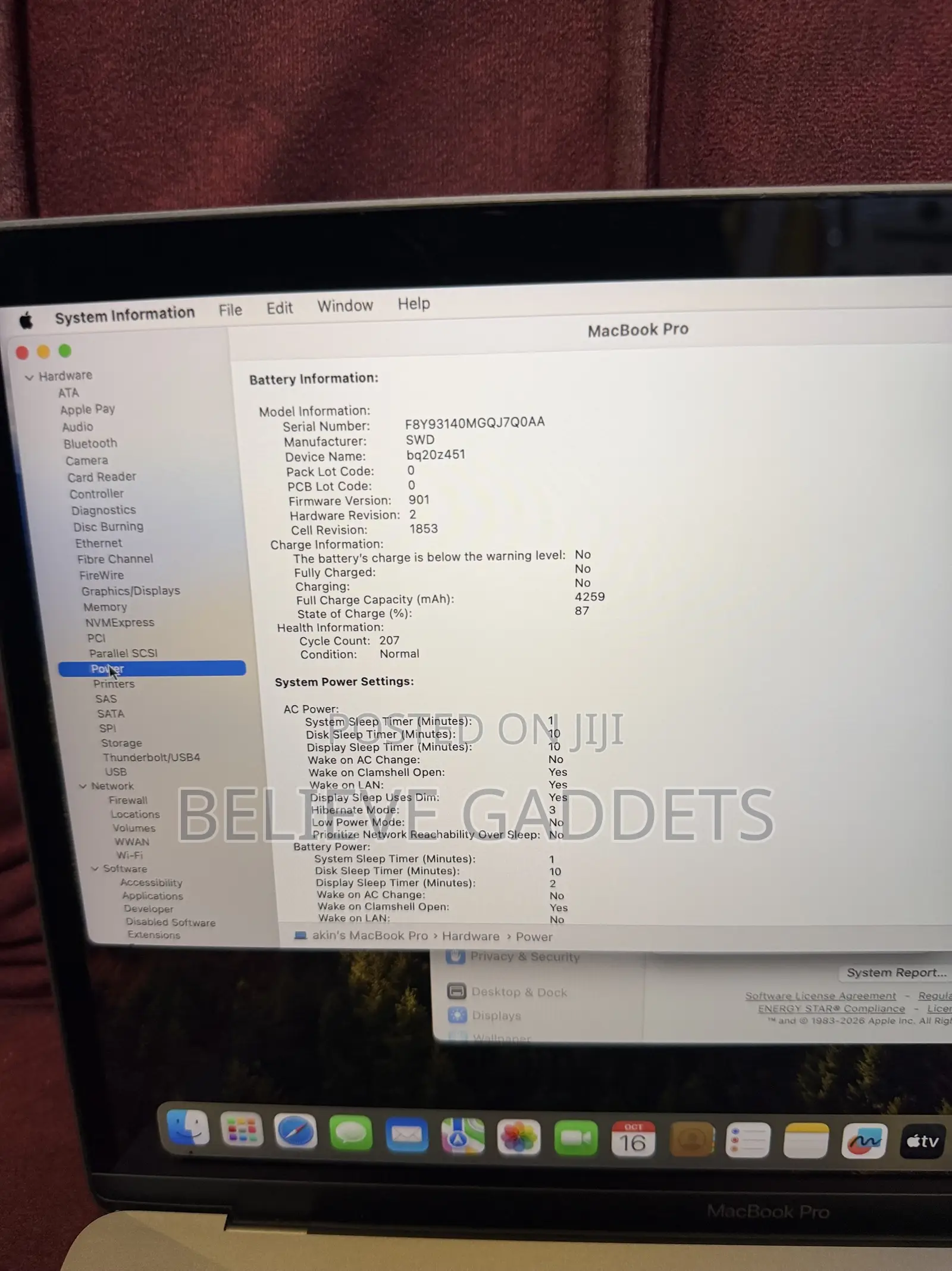 Laptop Apple MacBook Pro 2019 16GB Intel Core i5 SSD 512GB