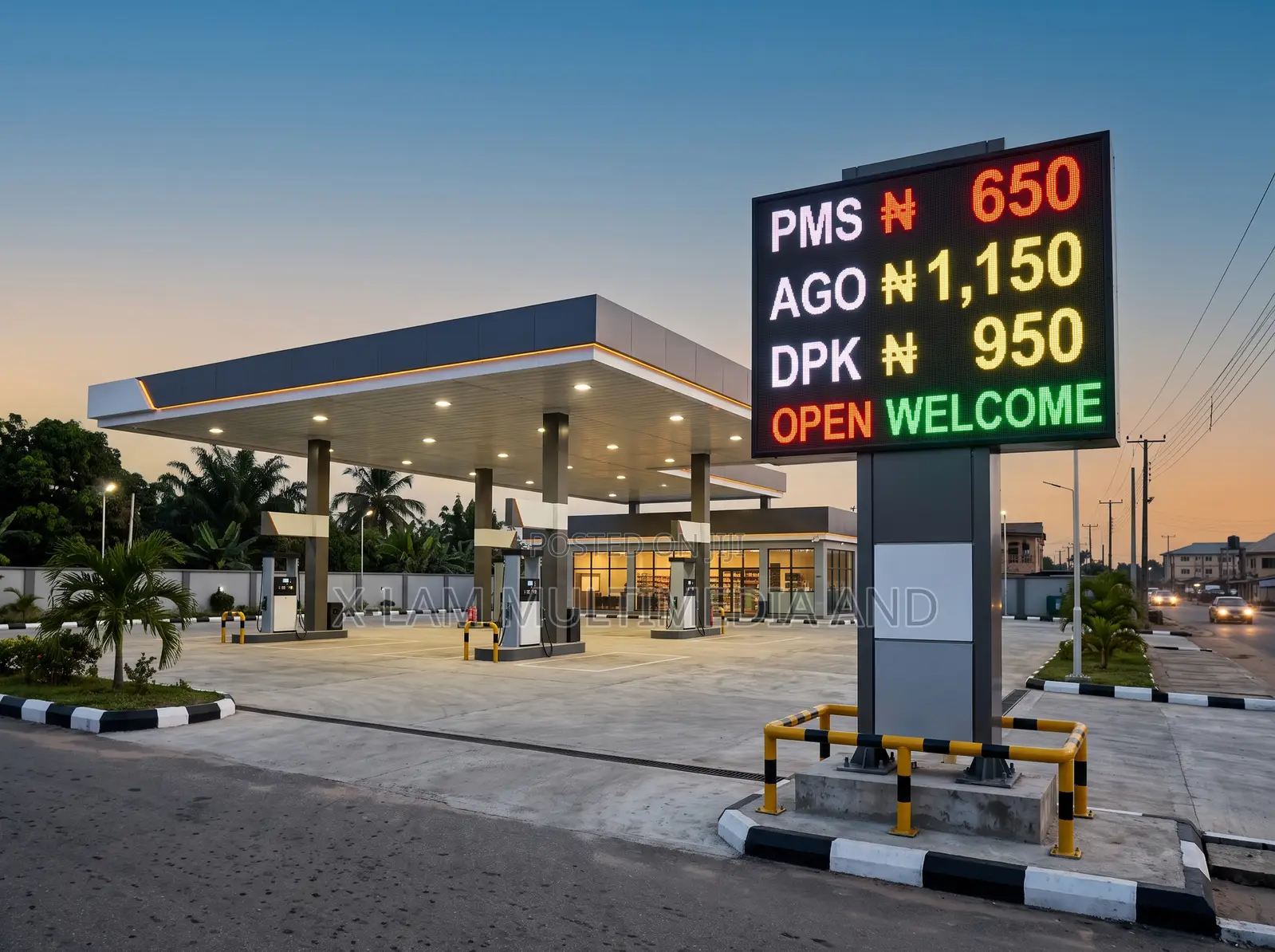 Outdoor LED Display for Filling Station Forecourt