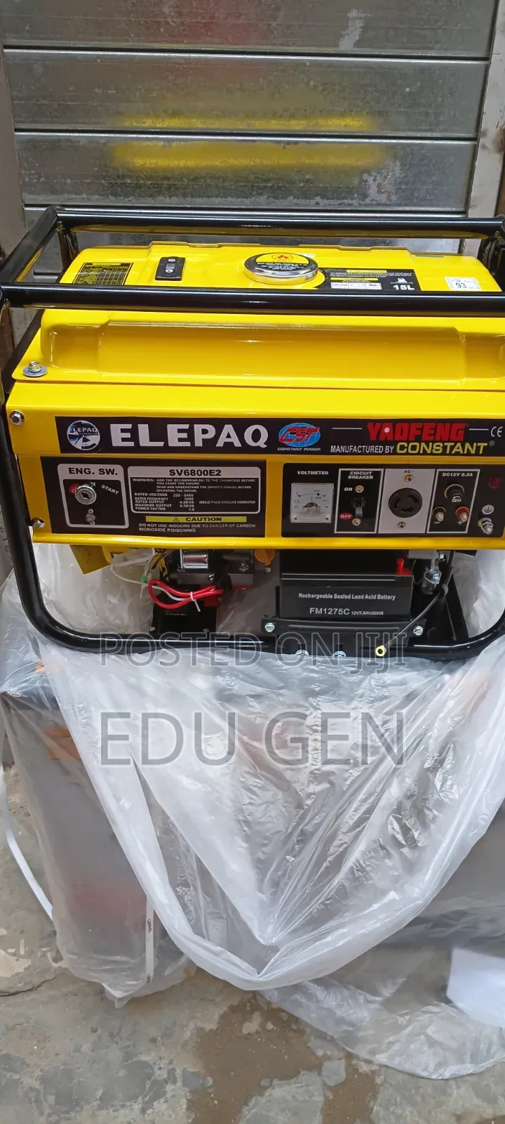 Original Elepaq Constant SV6800E2 Generator 4.5KVA – 100% Copper Coil