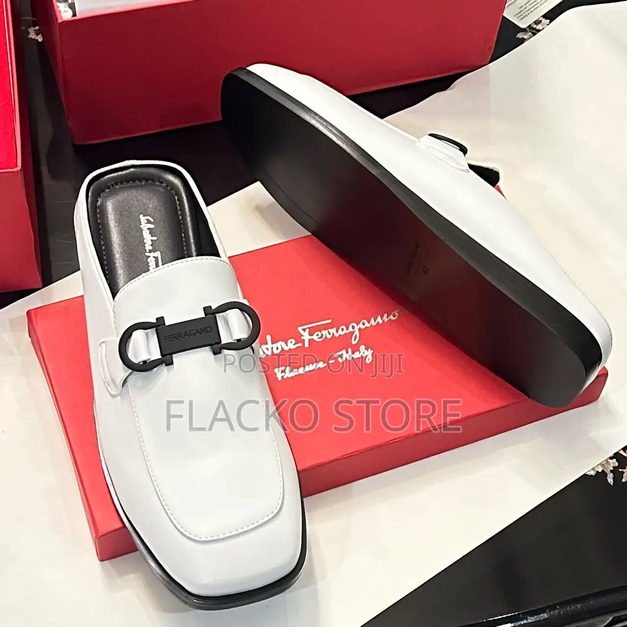 High Quality New Salvatore Ferragamo Flat Mules