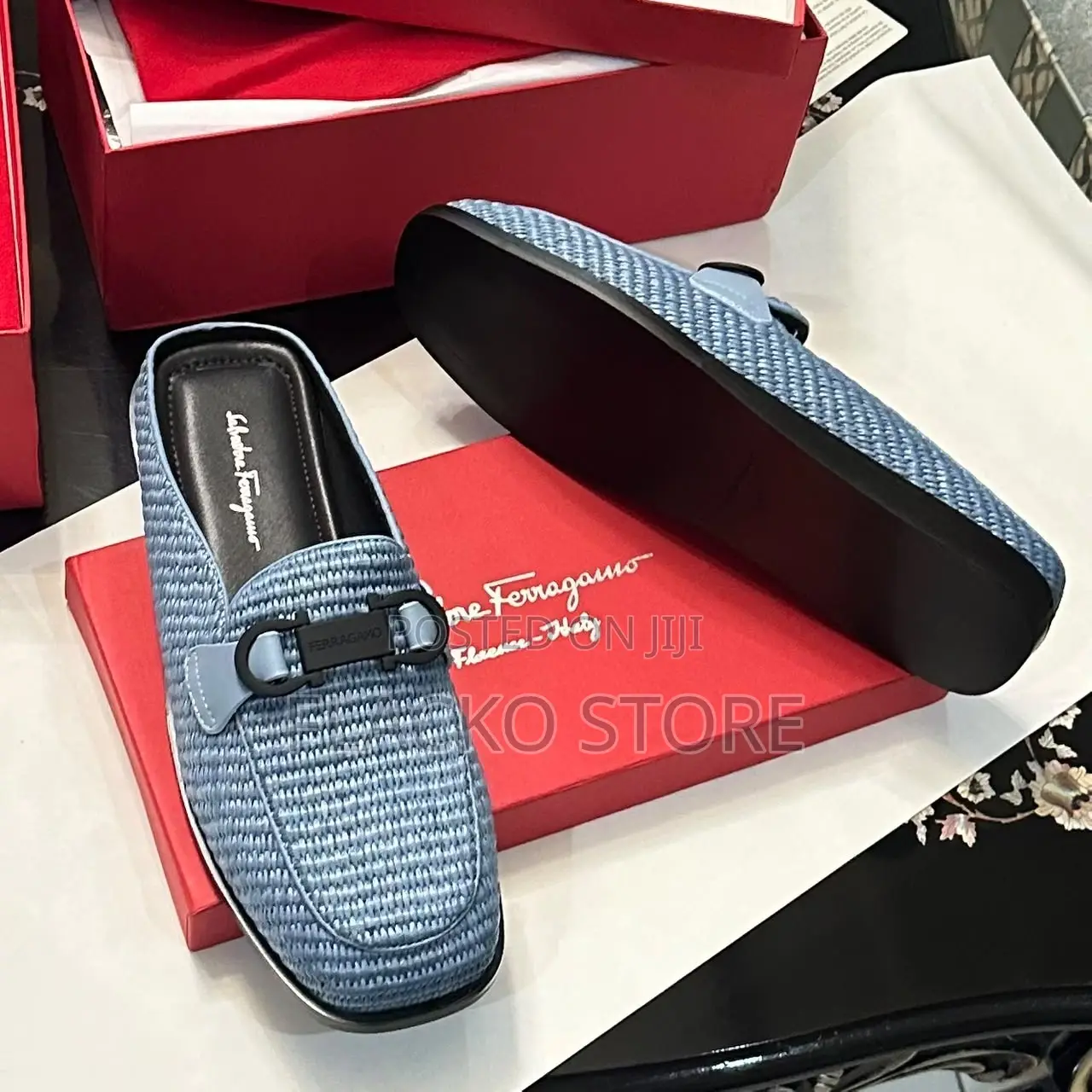 High Quality New Salvatore Ferragamo Flat Mules