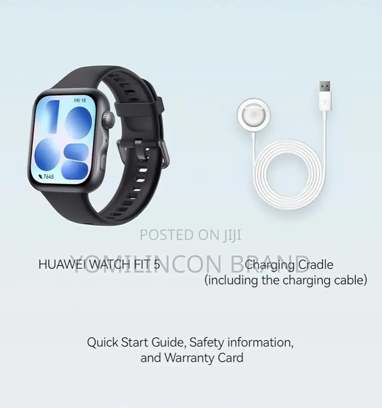 HUAWEI Watch Fit 5 Smart Watch, 1.82′′ AMOLED Display, NFC, GPS, Black