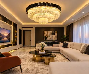 Lighting Modern Black Ceiling Light Lobby Round Rectangle Light