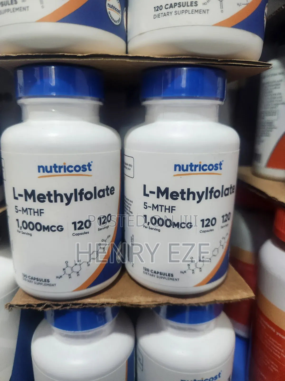 Nutricost L-Methylfolate 1,000 MCG – 120 Capsules | 5-MTHF Supplement
