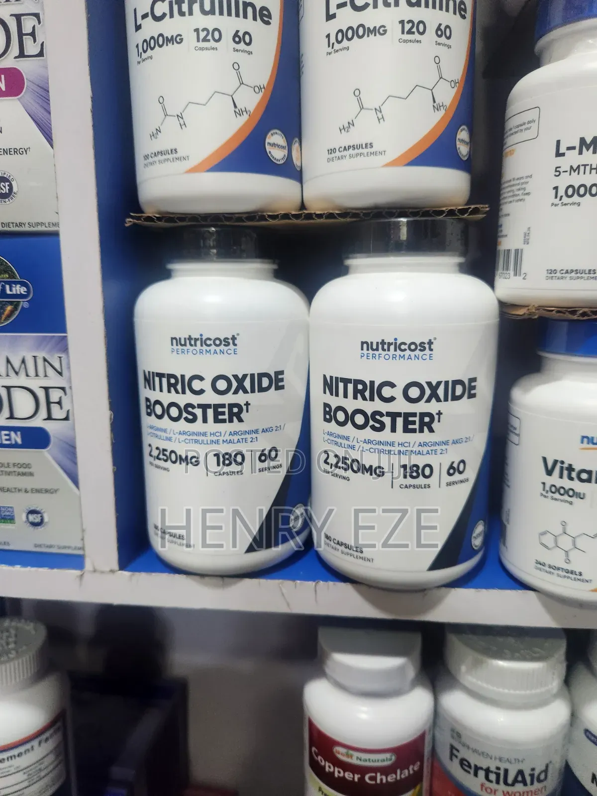 Nutricost Nitric Oxide Booster 2,250mg – 180 Capsules