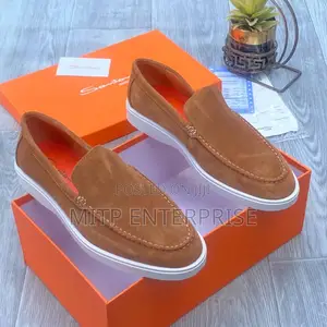 Santoni Italian Suede Loafers for Men