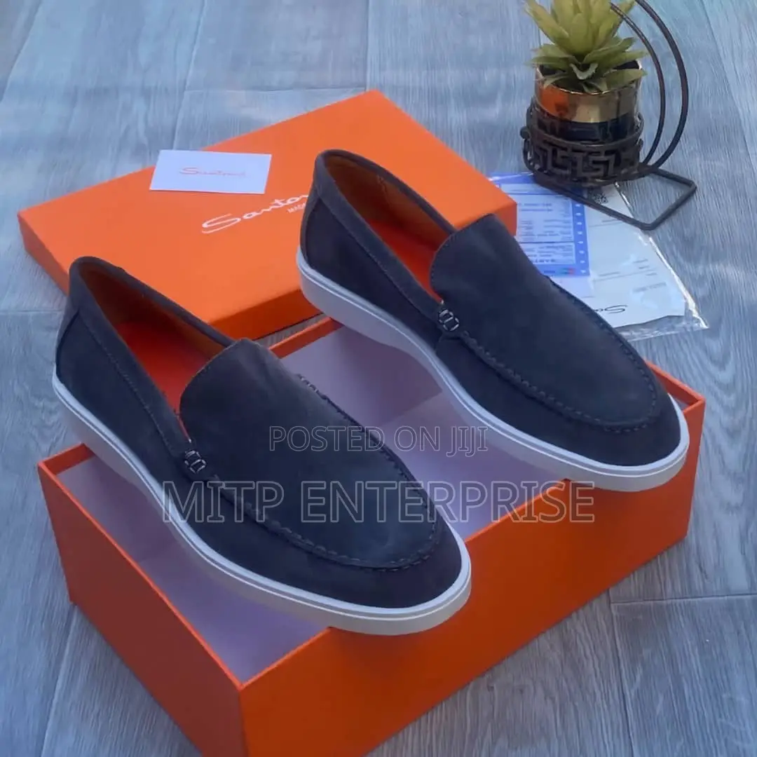 Santoni Italian Suede Loafers for Men
