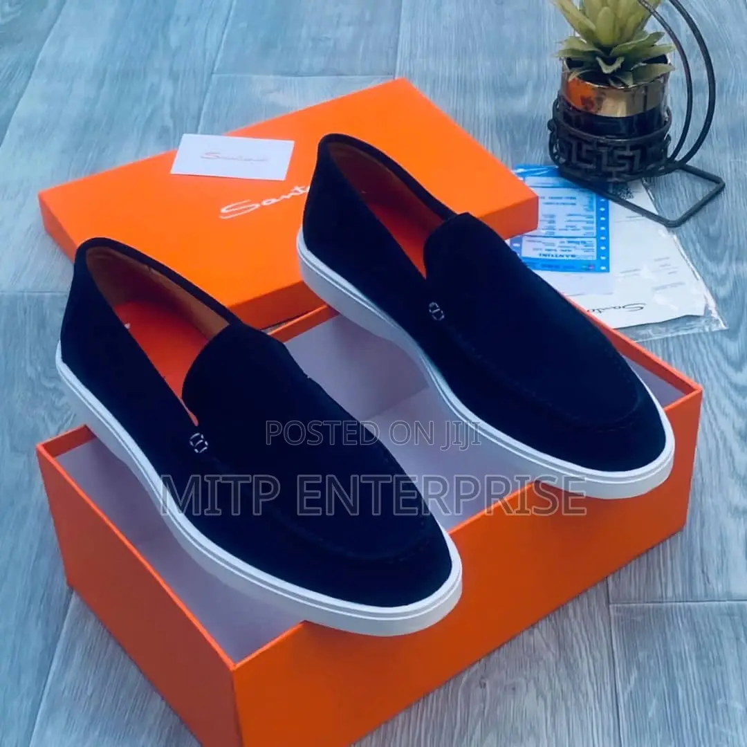 Santoni Italian Suede Loafers for Men