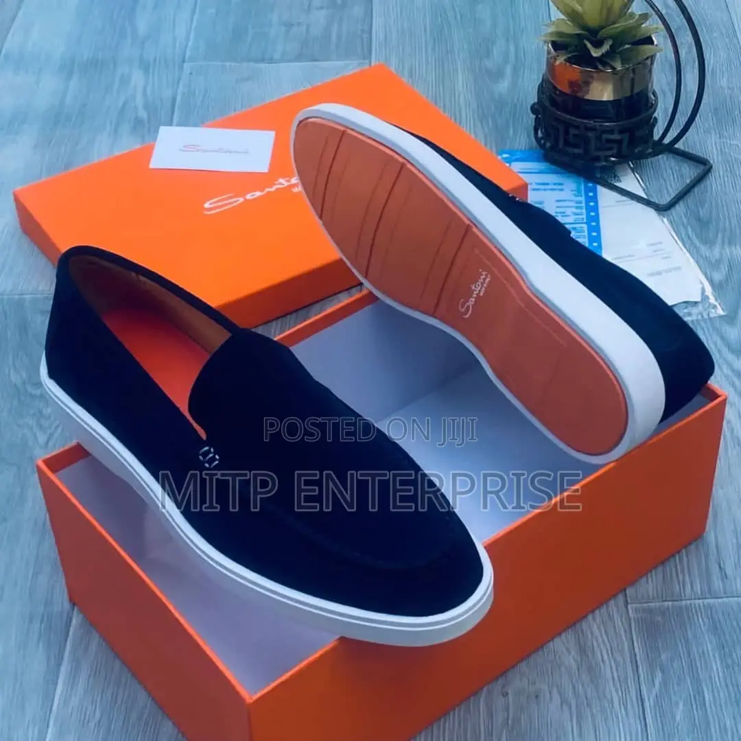 Santoni Italian Suede Loafers for Men