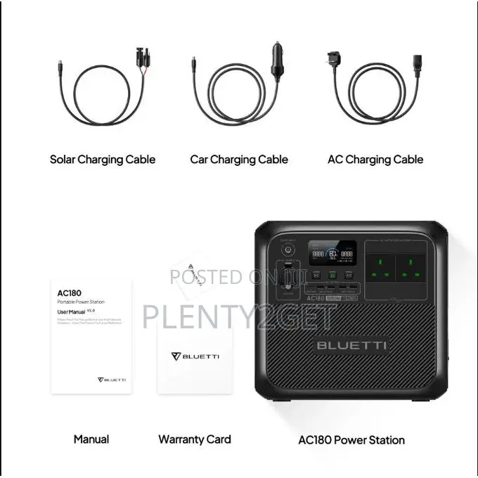 BLUETTI AC180 Portable Power Station, 1152Wh LiFePO4 Battery, 45 Min
