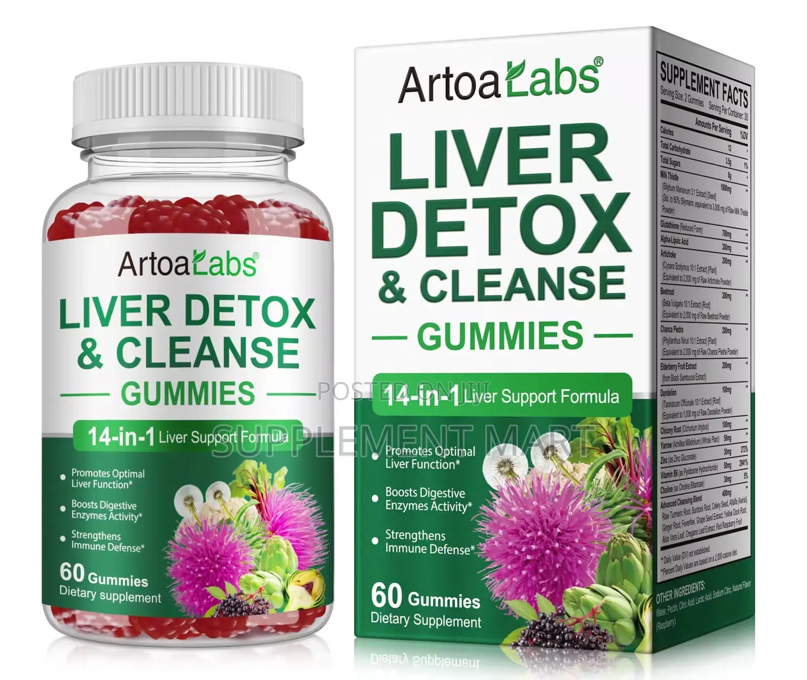 Liver Detox & Cleanse Gummies | 14-in-1 Liver Support Formula X60