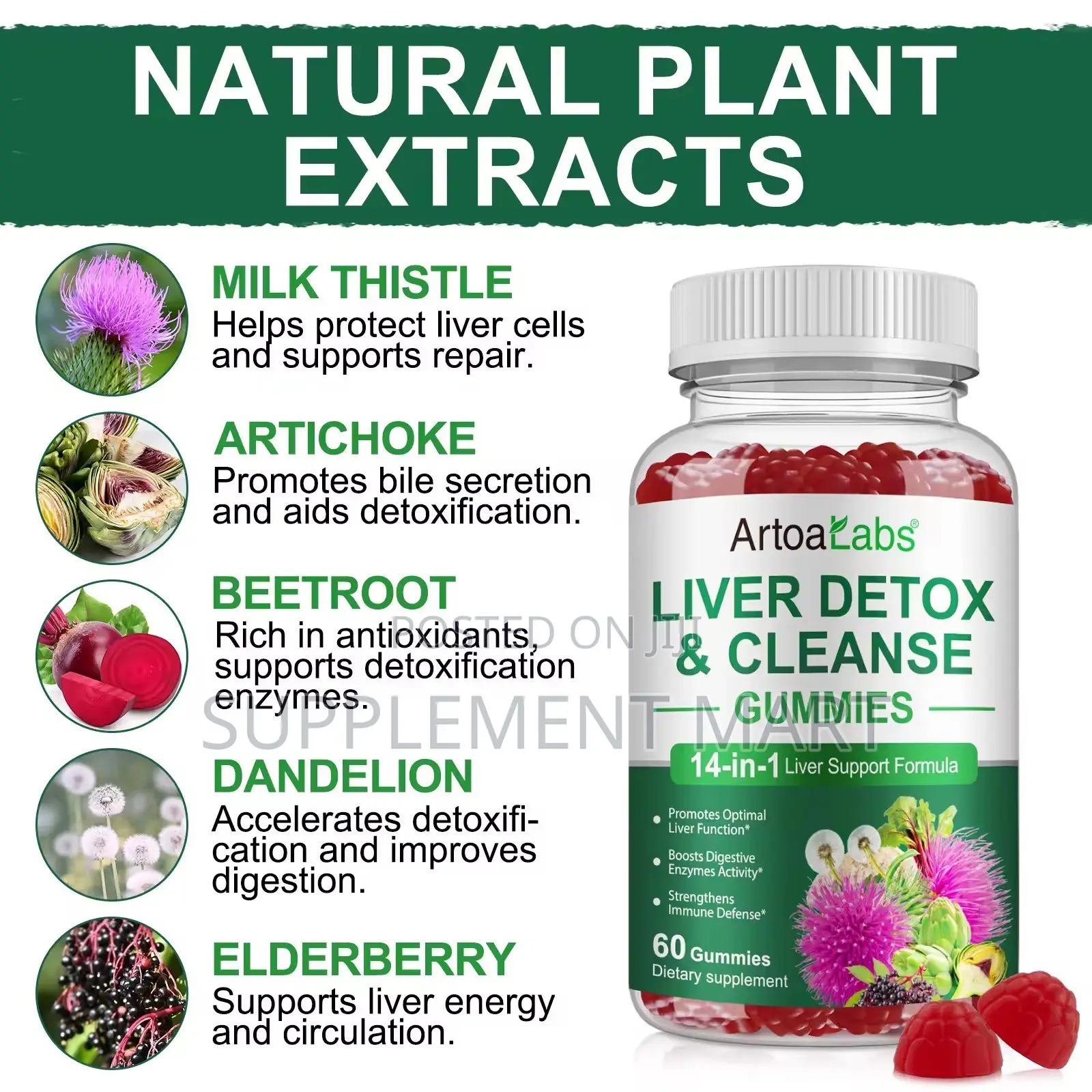 Liver Detox & Cleanse Gummies | 14-in-1 Liver Support Formula X60