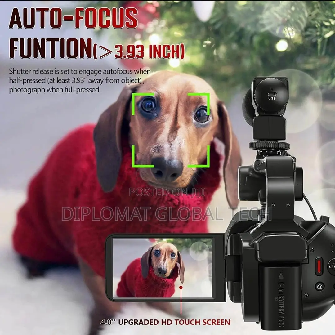Acurva 4k Video Camera Camcorder, 64mp 60fps18x WI-FI Vlogging Camera