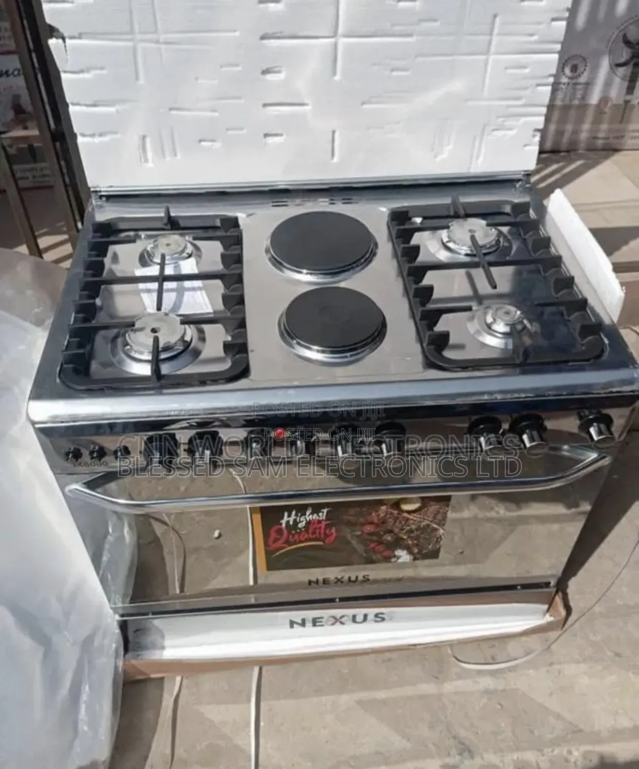 Nexus Standing Cooker 4 Gas and 2 Electric With Oven > 2 Yrs Warranty