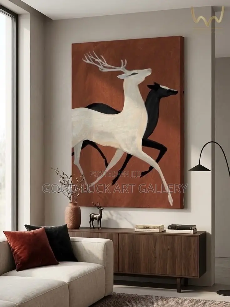 Elegant Deer Abstract Canvas Art