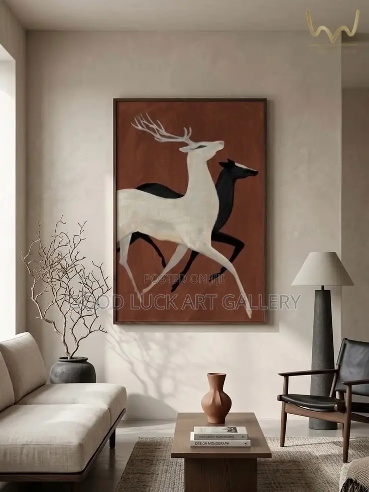 Elegant Deer Abstract Canvas Art