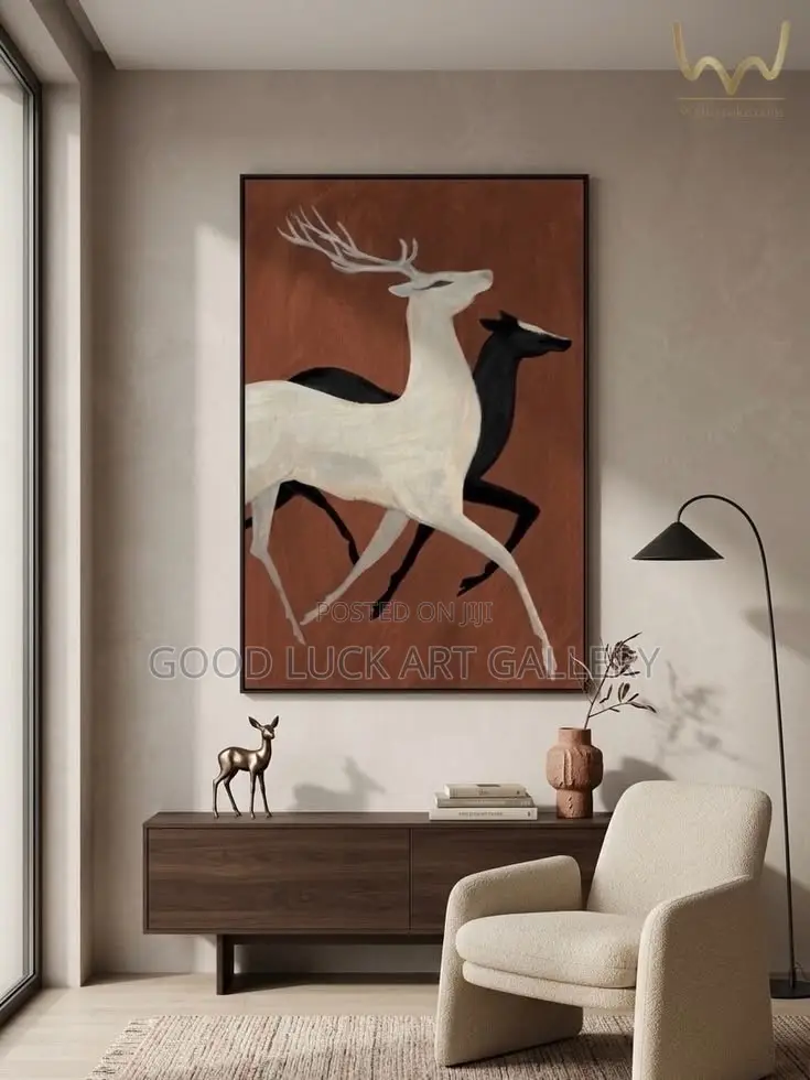 Elegant Deer Abstract Canvas Art