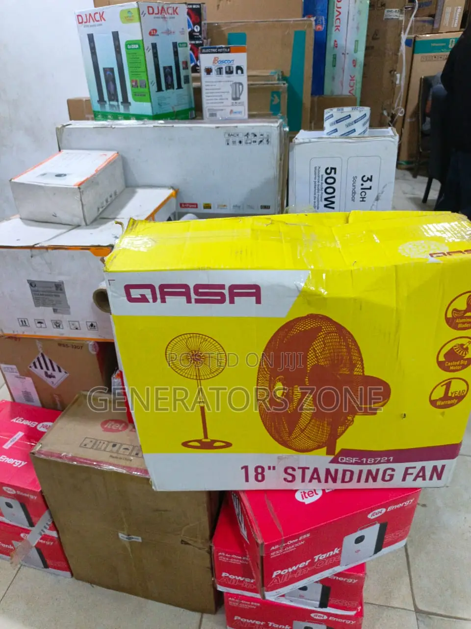 QASA QSF-18721 18-Inch Standing Fan With Aluminium Blades