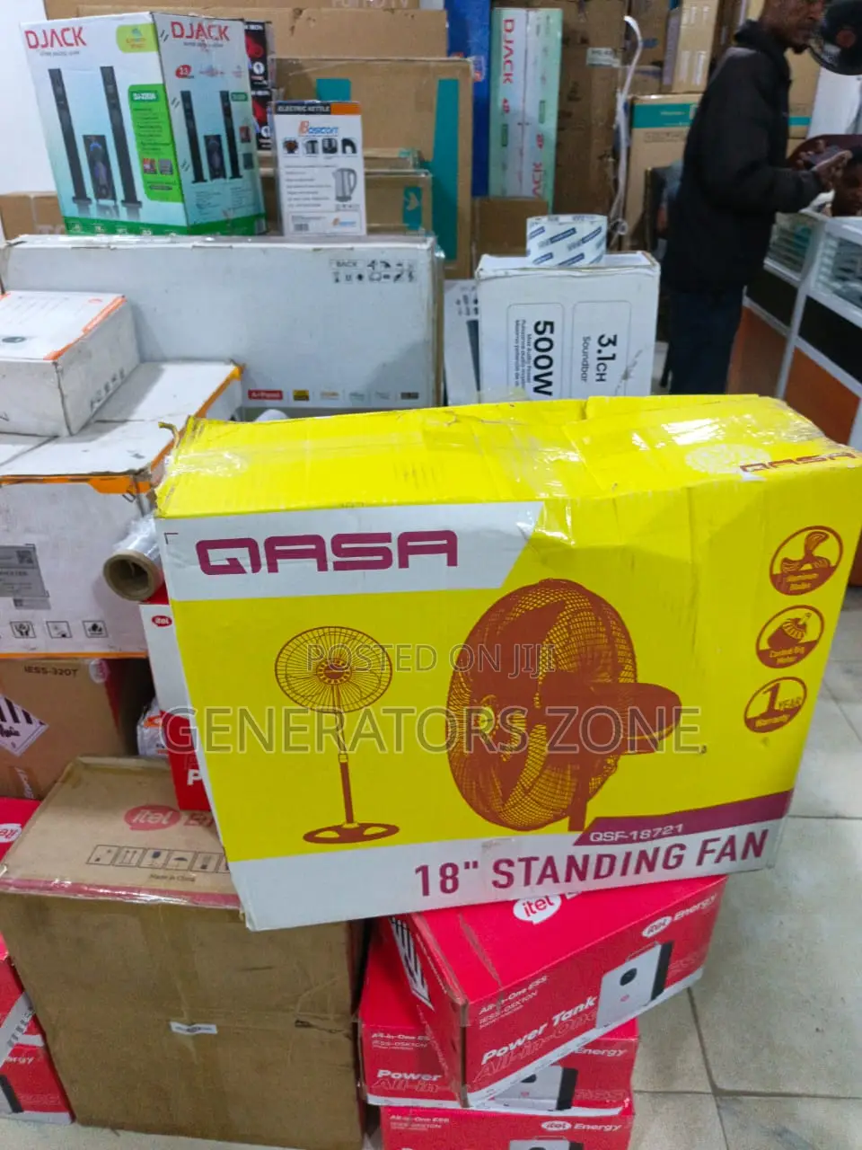 QASA 18-Inch Standing Fan With Durable Metal Blades