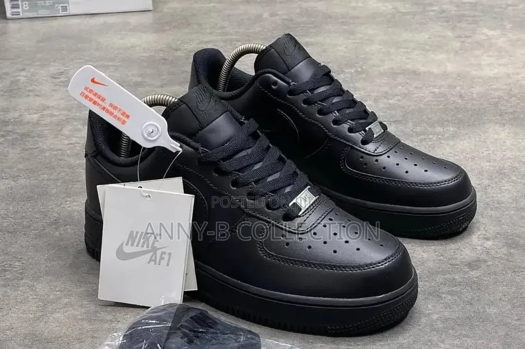 Black and White Nike Air Force Sneakers