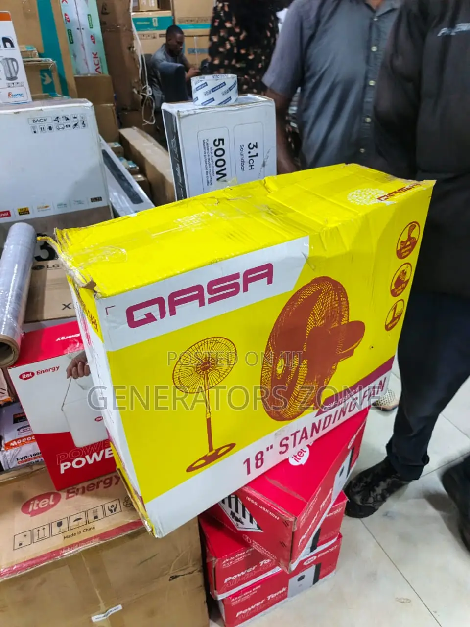 QASA 18-Inch Standing Fan With Metal Blades for Home