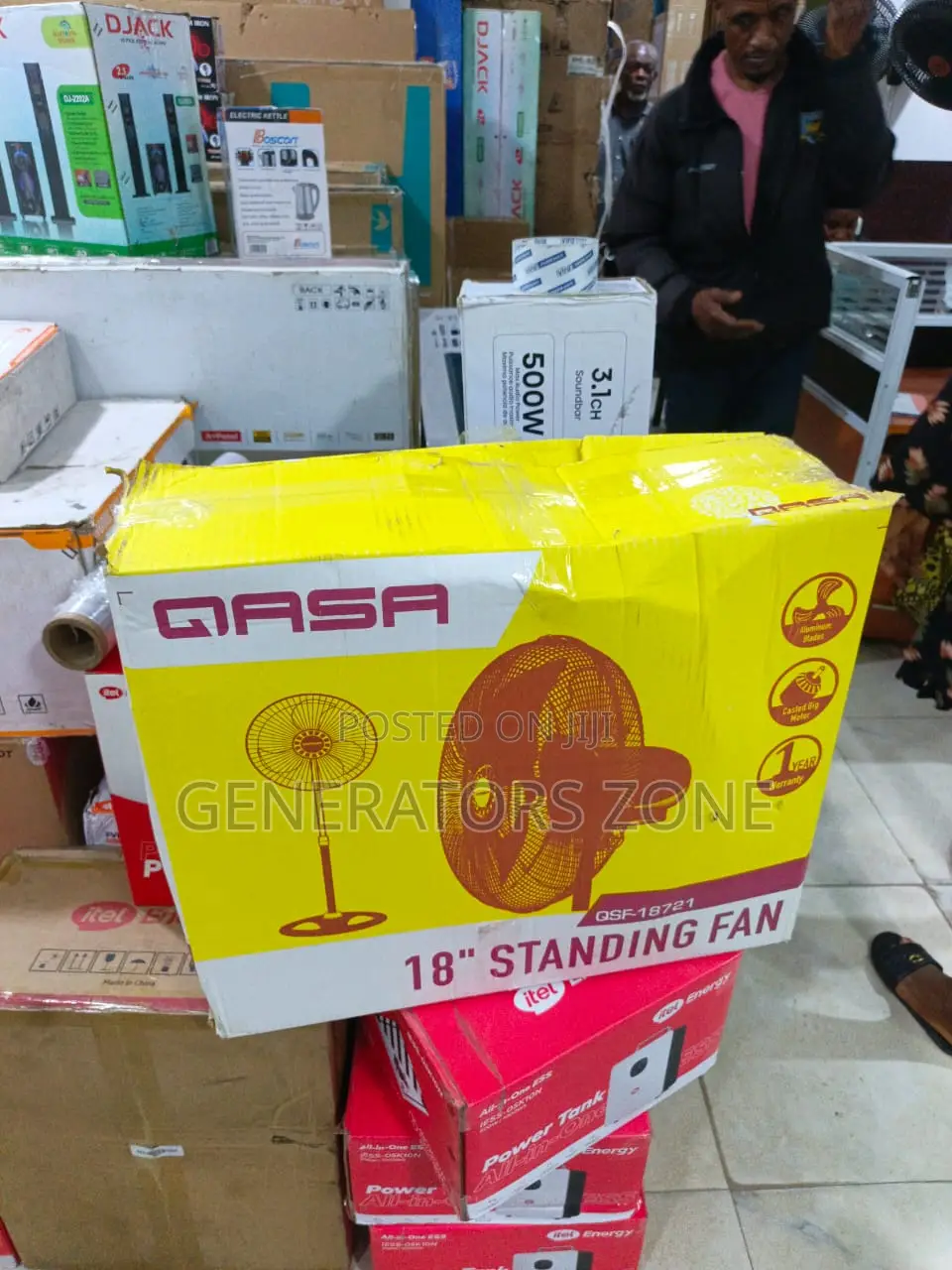 QASA 18-Inch Standing Fan With Aluminium Blade Design